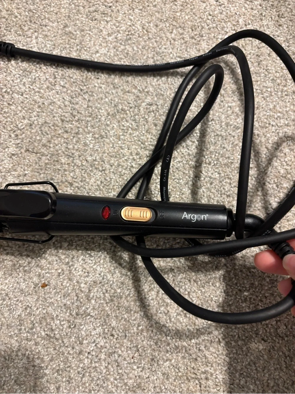 Black Hair Curling Iron with EU European Plug